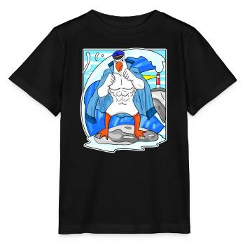Muscles Seagull Sea North Sea Gift - Stanley/Stella MINI CREATOR Kids’ T-Shirt - black - Front - Mikhail (115cm)