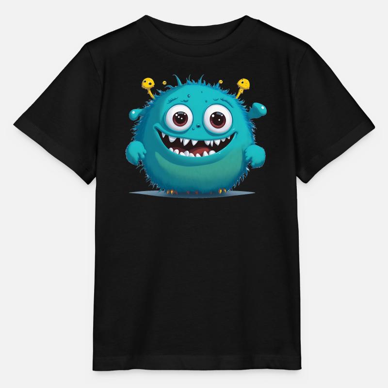 kleines blaues Monster - Stanley/Stella Kinder T-Shirt MINI CREATOR  - Schwarz