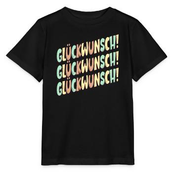 GRATULATION SPRÜCHE - GLÜCKWÜNSCHE DEKO - Stanley/Stella Kinder T-Shirt MINI CREATOR  - Schwarz - Vorne - Mikhail (115cm)