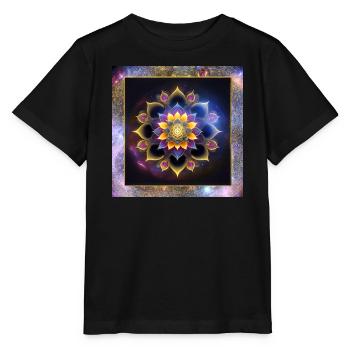 Mandala Lotusblume - Stanley/Stella Kinder T-Shirt MINI CREATOR  - Schwarz - Vorne - Mikhail (115cm)