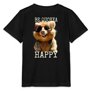 Quokka Be Quokka Happy Australia Smile Quokkas - Stanley/Stella MINI CREATOR Kids’ T-Shirt - black - Front - Mikhail (115cm)