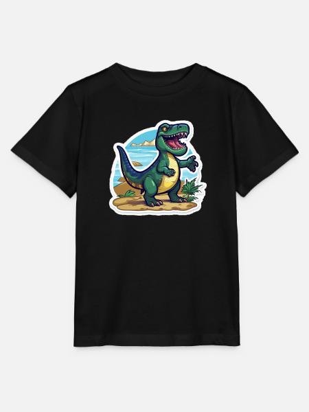Der Trex Dino ist Unterwegs - Stanley/Stella Kinder T-Shirt MINI CREATOR  - Schwarz