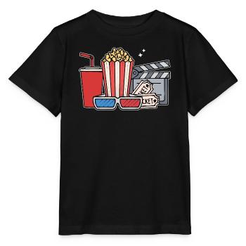 Popcorn Cineast Statement Movies Movie Night Movies - Stanley/Stella MINI CREATOR Kids’ T-Shirt - black - Front - Mikhail (115cm)