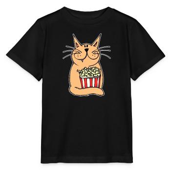 Films Binge Watching Cineast Dvd Cat Soirée cinéma - T-shirt bio MINI CREATOR Stanley/Stella Enfant - noir - Devant - Mikhail (115cm)