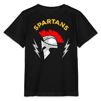 Casque Mohawk Spartan - T-shirt bio MINI CREATOR Stanley/Stella Enfant - noir - Devant - Mikhail (115cm)