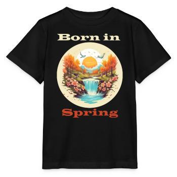 Né au printemps - T-shirt bio MINI CREATOR Stanley/Stella Enfant - noir - Devant - Mikhail (115cm)