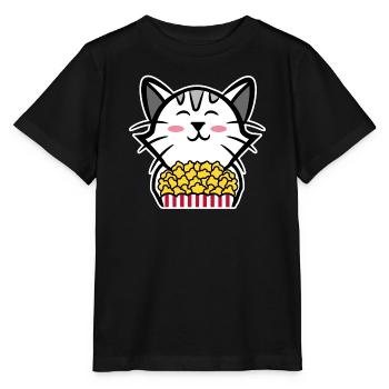 Films Popcorn Cat Streaming Cinéma Night Films - T-shirt bio MINI CREATOR Stanley/Stella Enfant - noir - Devant - Mikhail (115cm)