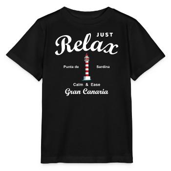 Relax, Grande Canarie, Punta de Sardina, Espagne - T-shirt bio MINI CREATOR Stanley/Stella Enfant - noir - Devant - Mikhail (115cm)