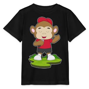 Monkey Singer Microphone Singing - Stanley/Stella MINI CREATOR Kids’ T-Shirt - black - Front - Mikhail (115cm)