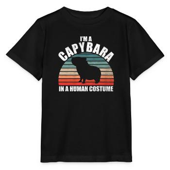 Capybara Zootier Design - Stanley/Stella Kinder T-Shirt MINI CREATOR  - Schwarz - Vorne - Mikhail (115cm)