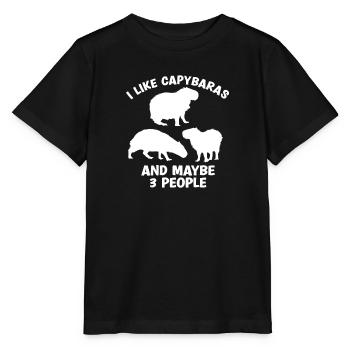 Capybara Zootier Design - Stanley/Stella Kinder T-Shirt MINI CREATOR  - Schwarz - Vorne - Mikhail (115cm)
