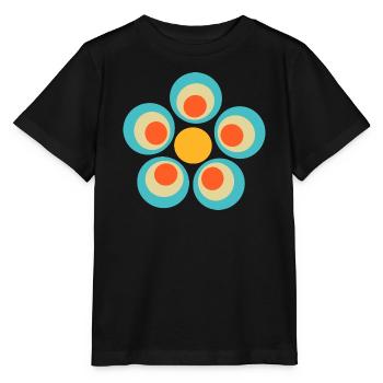 70s Flower Pattern - Stanley/Stella MINI CREATOR Kids’ T-Shirt - black - Front - Mikhail (115cm)