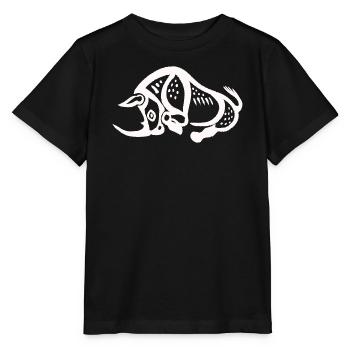 Prehistoric Rhino - White - Stanley/Stella MINI CREATOR Kids’ T-Shirt - black - Front - Mikhail (115cm)