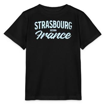 Strasbourg France Vintage Script - Stanley/Stella Kinder T-Shirt MINI CREATOR  - Schwarz - Vorne - Mikhail (115cm)