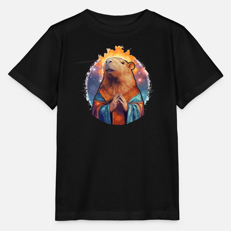 Cabybara Jésus - T-shirt bio MINI CREATOR Stanley/Stella Enfant - noir