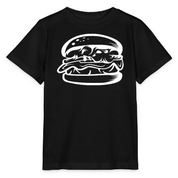 Burger Shop Symbol Food Food Fast Food - Stanley/Stella MINI CREATOR Kids’ T-Shirt - black - Front - Mikhail (115cm)