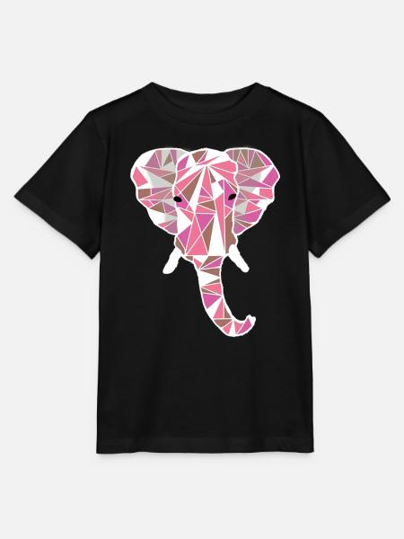 rosa Elefantenkopf - Stanley/Stella Kinder T-Shirt MINI CREATOR - Schwarz