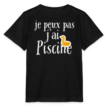 je peux pas j'ai piscine - T-shirt bio MINI CREATOR Stanley/Stella Enfant - noir - Devant - Mikhail (115cm)