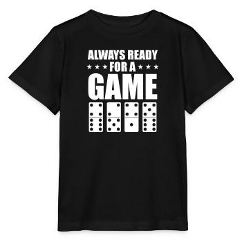 Domino Spiel Design - Stanley/Stella Kinder T-Shirt MINI CREATOR  - Schwarz - Vorne - Mikhail (115cm)