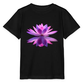 Seerose lila und rosa mit Spiegeleffekt - Stanley/Stella Kinder T-Shirt MINI CREATOR  - Schwarz - Vorne - Mikhail (115cm)