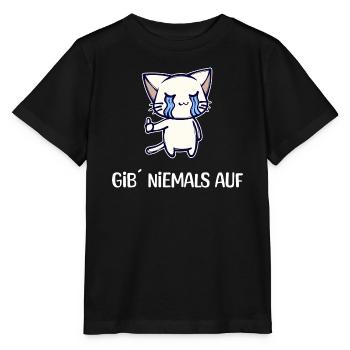 Katze Statement Manga Comic Zeichentrick Anime - Stanley/Stella Kinder T-Shirt MINI CREATOR  - Schwarz - Vorne - Mikhail (115cm)