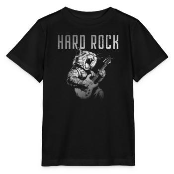 Hard rocking cat - T-shirt bio MINI CREATOR Stanley/Stella Enfant - noir - Devant - Mikhail (115cm)