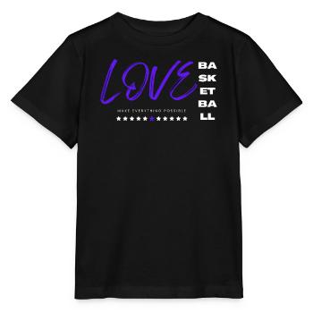 Ich liebe Basketball blau - Stanley/Stella Kinder T-Shirt MINI CREATOR  - Schwarz - Vorne - Mikhail (115cm)