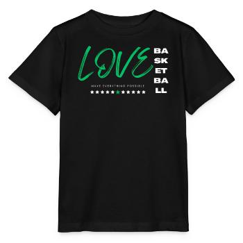Ich liebe Basketball Grün - Stanley/Stella Kinder T-Shirt MINI CREATOR  - Schwarz - Vorne - Mikhail (115cm)