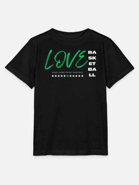 Ich liebe Basketball Grün - Stanley/Stella Kinder T-Shirt MINI CREATOR - Schwarz