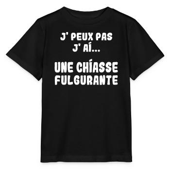 J'peux pas j'ai une Chiasse Fulgurante - T-shirt bio MINI CREATOR Stanley/Stella Enfant - noir - Devant - Mikhail (115cm)