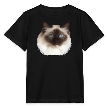 Flauschiges Kätzchen - Stanley/Stella Kinder T-Shirt MINI CREATOR  - Schwarz - Vorne - Mikhail (115cm)