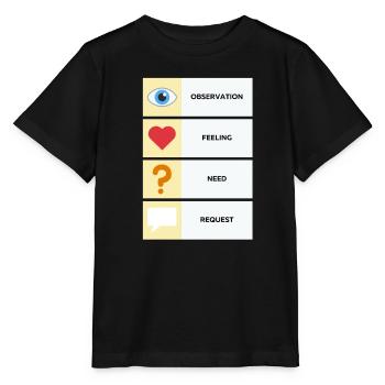 Gewaltfreie Kommunikation (Englisch) - Stanley/Stella Kinder T-Shirt MINI CREATOR  - Schwarz - Vorne - Mikhail (115cm)