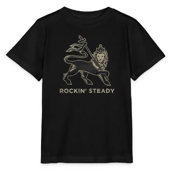 Rockin' Steady Lion of Judah design by Skashirts - Stanley/Stella Kinder T-Shirt MINI CREATOR  - Schwarz - Vorne - Mikhail (115cm)