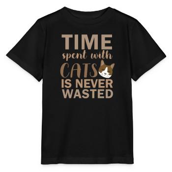 Temps passé avec les chats - T-shirt bio MINI CREATOR Stanley/Stella Enfant - noir - Devant - Mikhail (115cm)