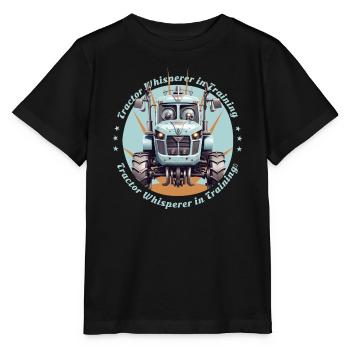 Traktorflüsterer in der Ausbildung - Stanley/Stella Kinder T-Shirt MINI CREATOR  - Schwarz - Vorne - Mikhail (115cm)