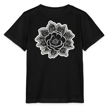 La beauté et le charme d’une fleur monochrome - T-shirt bio MINI CREATOR Stanley/Stella Enfant - noir - Devant - Mikhail (115cm)