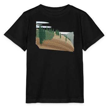 Pinienwald Hügellandschaft mit Struktur (modific.) - Stanley/Stella Kinder T-Shirt MINI CREATOR  - Schwarz - Vorne - Mikhail (115cm)