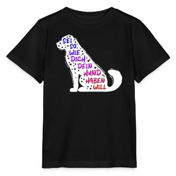 Lieblingstier Statement Hund Haustiere Kuscheltier - Stanley/Stella Kinder T-Shirt MINI CREATOR  - Schwarz - Vorne - Mikhail (115cm)