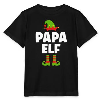 Christmas Funny Daddy Father Elf - Stanley/Stella MINI CREATOR Kids’ T-Shirt - black - Front - Mikhail (115cm)
