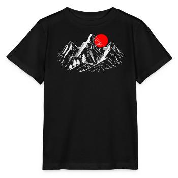 Soleil pourpre sur les sommets alpins - T-shirt bio MINI CREATOR Stanley/Stella Enfant - noir - Devant - Mikhail (115cm)