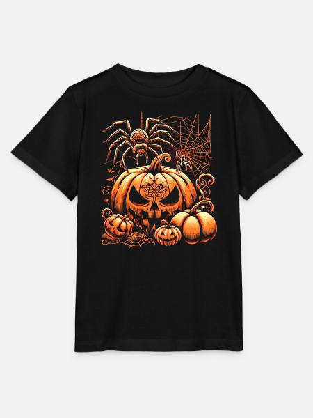 Halloween-Spinne mit Kürbissen - Stanley/Stella Kinder T-Shirt MINI CREATOR  - Schwarz