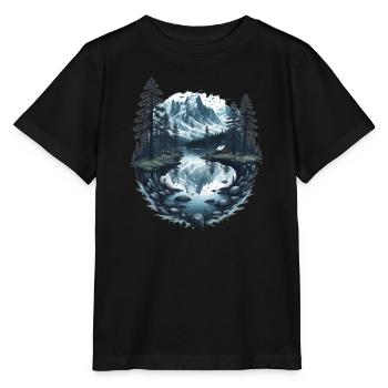 Berglandschaft mit See - Stanley/Stella Kinder T-Shirt MINI CREATOR  - Schwarz - Vorne - Mikhail (115cm)