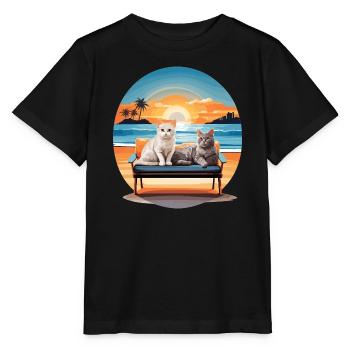 Chats sur le canapé - T-shirt bio MINI CREATOR Stanley/Stella Enfant - noir - Devant - Mikhail (115cm)