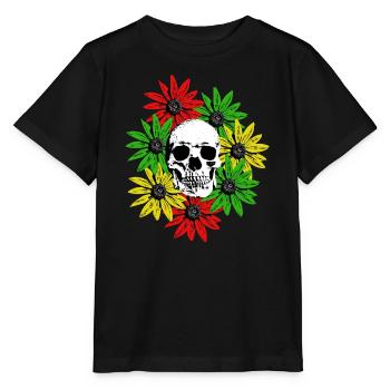 Floral Framed Skull - Stanley/Stella MINI CREATOR Kids’ T-Shirt - black - Front - Mikhail (115cm)