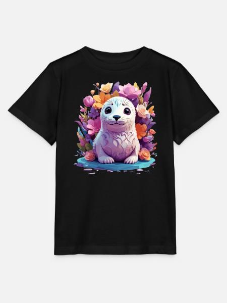 Süßer Seehund - Stanley/Stella Kinder T-Shirt MINI CREATOR - Schwarz