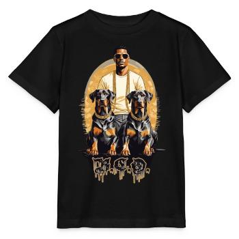 Rappeur avec Dobermans - T-shirt bio MINI CREATOR Stanley/Stella Enfant - noir - Devant - Mikhail (115cm)