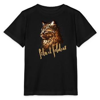 Félin Fabuleux Splatter - T-shirt bio MINI CREATOR Stanley/Stella Enfant - noir - Devant - Mikhail (115cm)