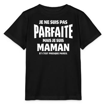 maman, super maman, meilleure maman - T-shirt bio MINI CREATOR Stanley/Stella Enfant - noir - Devant - Mikhail (115cm)