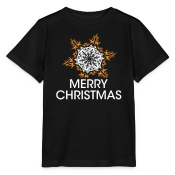 flocon de neige de Noël cristaux de Noël étoile icône - T-shirt bio MINI CREATOR Stanley/Stella Enfant - noir - Devant - Mikhail (115cm)
