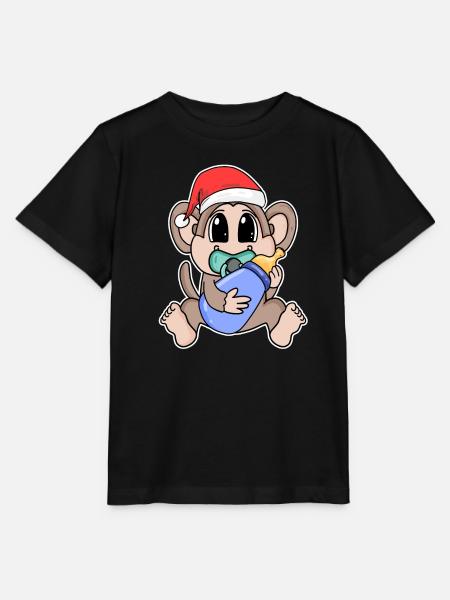 Affe Baby Weihnachten - Stanley/Stella Kinder T-Shirt MINI CREATOR  - Schwarz